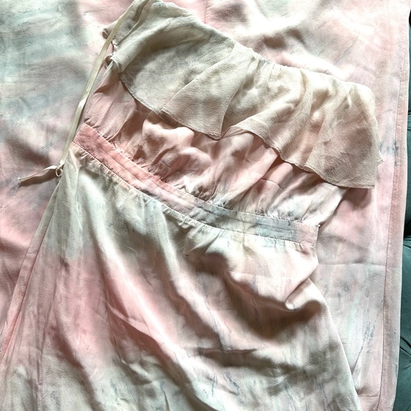 Gypsy 05 silk strapless maxi dress with ruffle tube top style tie dye pastel sm - Picture 3 of 13